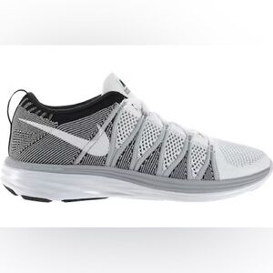 Nike Flyknit Lunar 2 Running Shoes Women’s 8 Gray White Sneakers